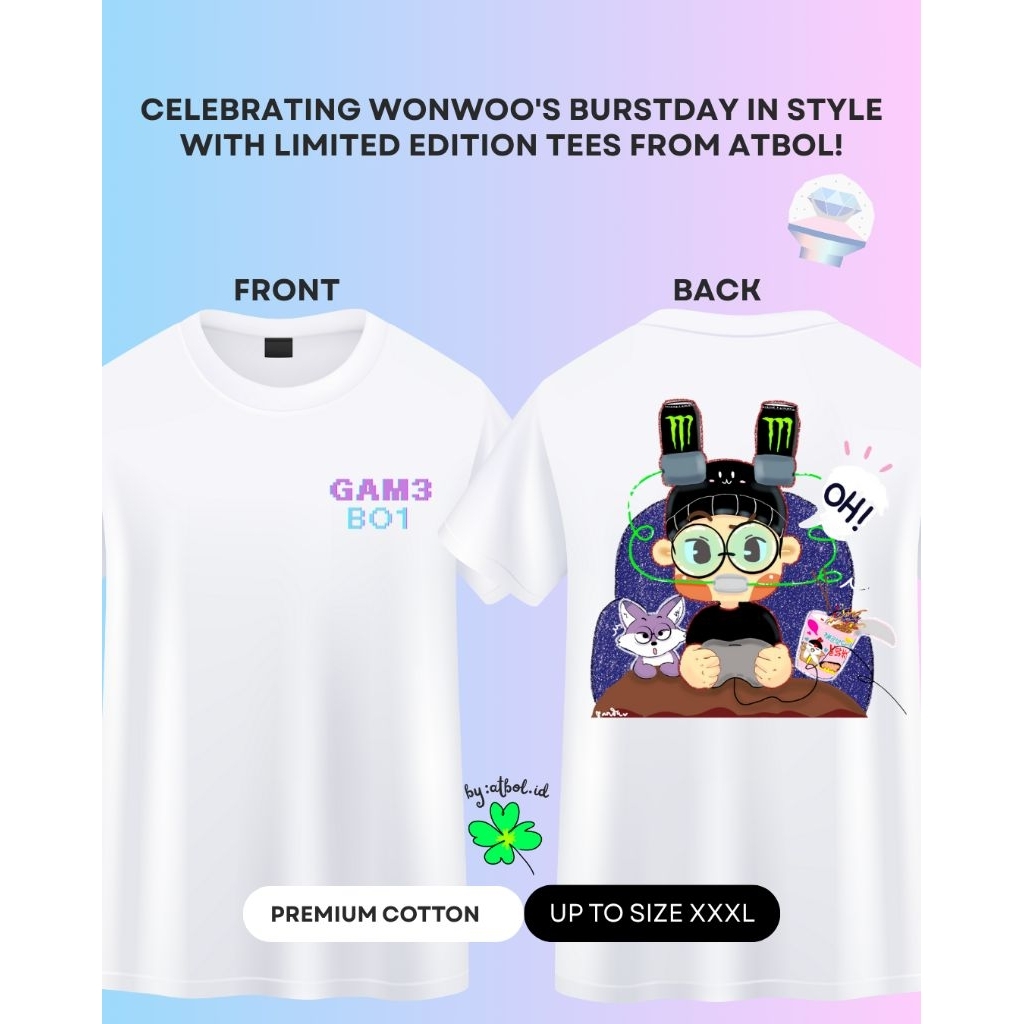 (Pre-Order) T-Shirt / Kaos Wonwoo GAM3 BO1