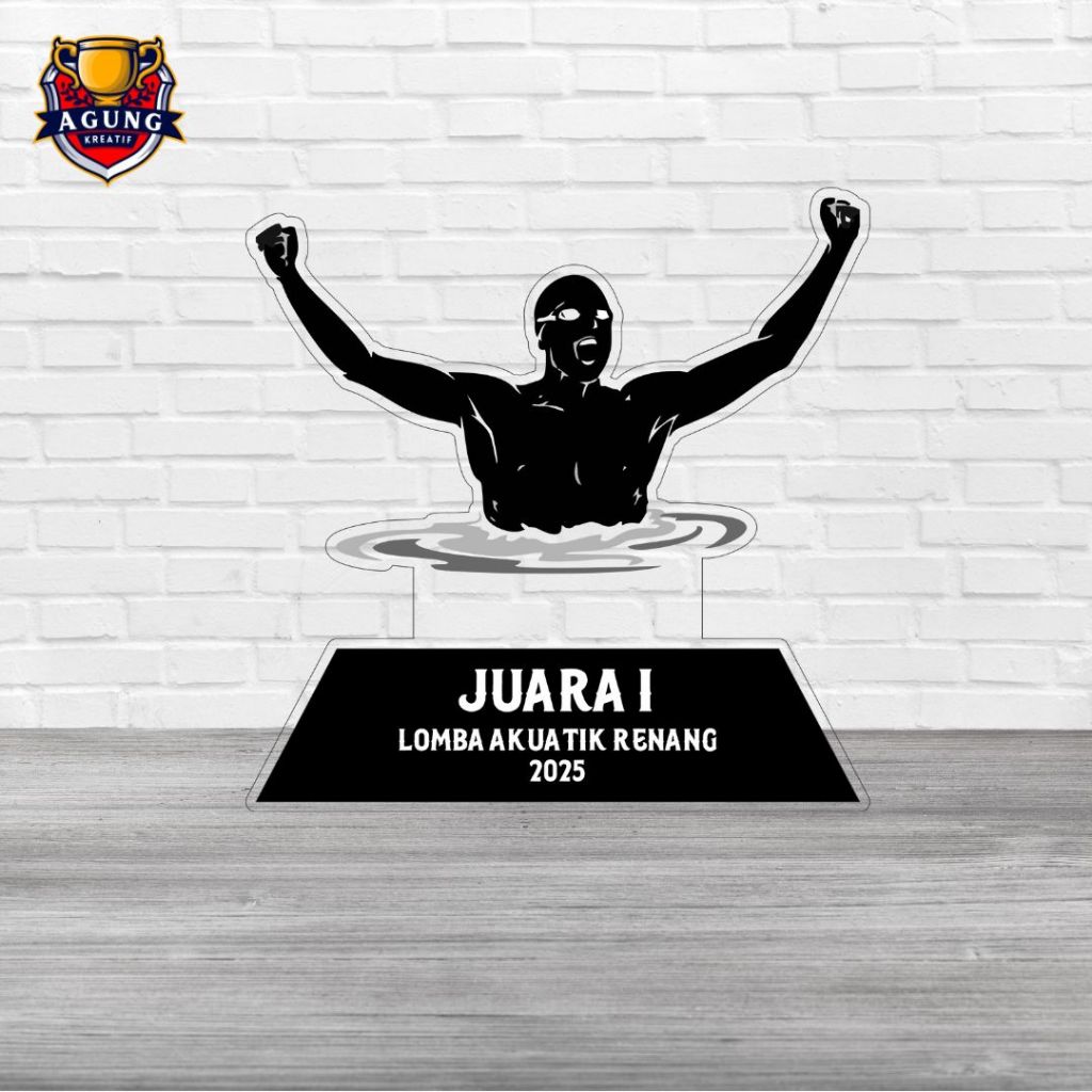 Trofi Plakat Cabor Renang Bahan Akrilik | Plakat Akrilik Lomba Cabor Berenang