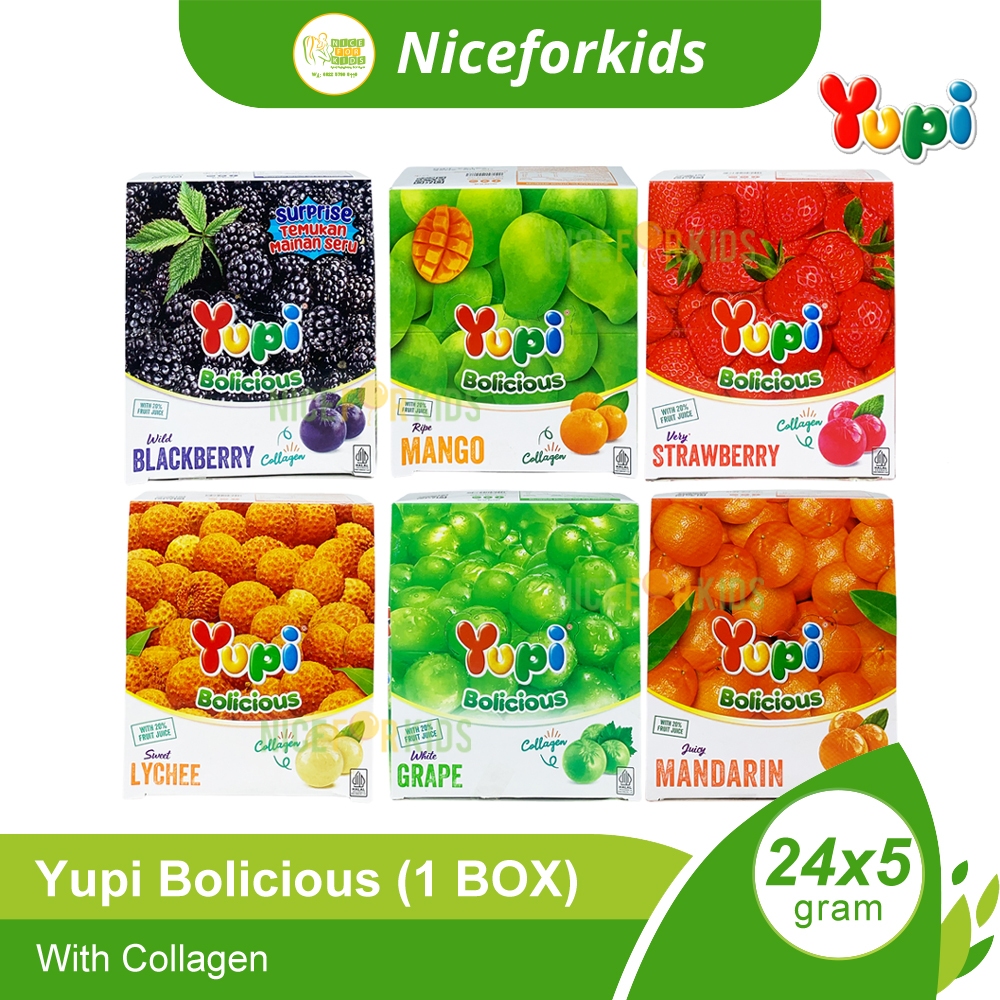 

Yupi Bolicious Box Isi 24x5gr / Permen Kenyal