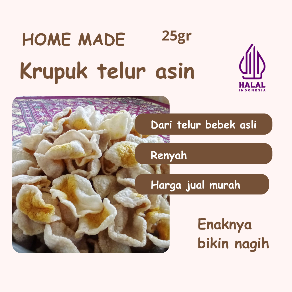 

Krupuk telur asin original dan balado 25gr