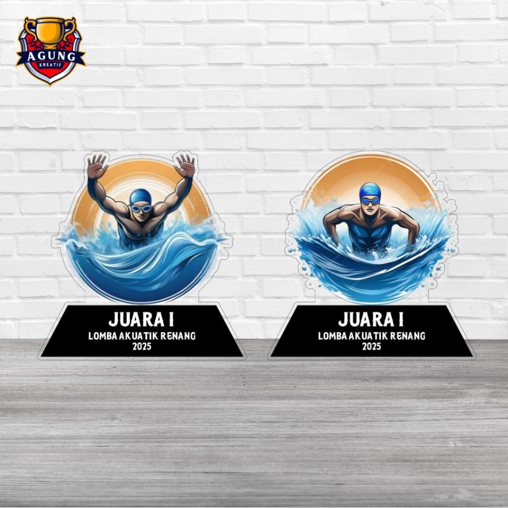 Trofi Cabor Renang Akrilik | Plakat Akrilik Lomba Cabang Olaharaga Berenang