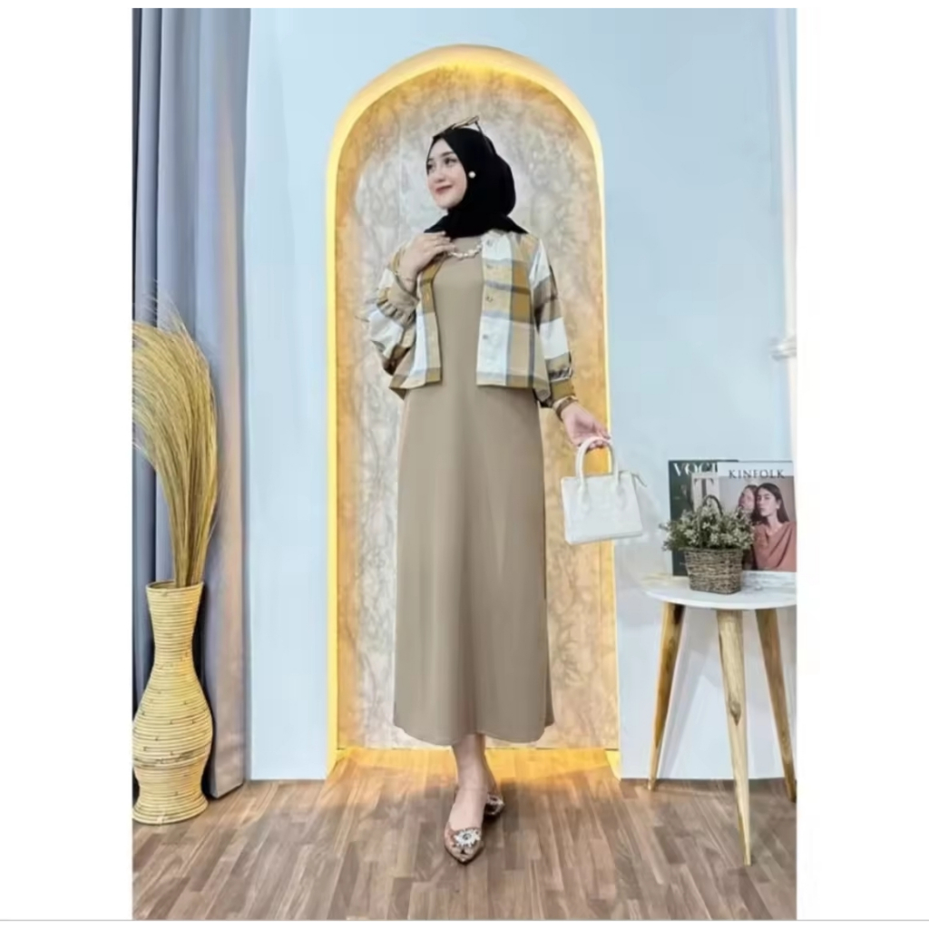 Inner Span Long Dress / Inner Dress Tanpa Lengan / Inner Dress Span / Inner Dress premium