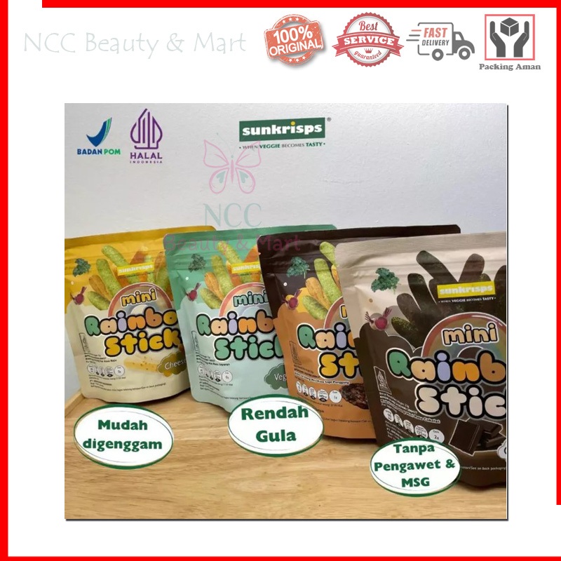 

* NCC * Sunskrips Rainbow Stik Mini BBQ Coklat Keju Cemilan Sehat Anak dan Bayi Netto 32 gr