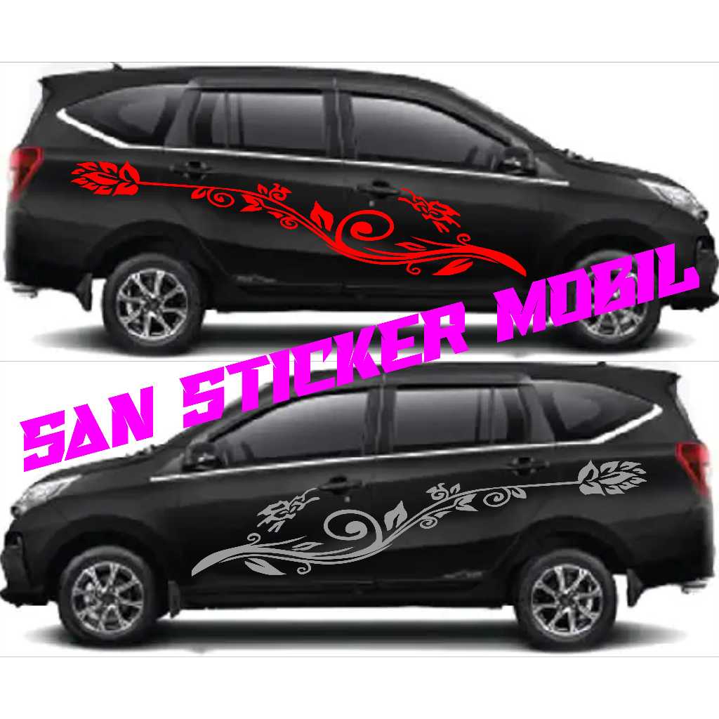 0024 cutting sticker mobil calya sigra motif bunga cantikkkkk