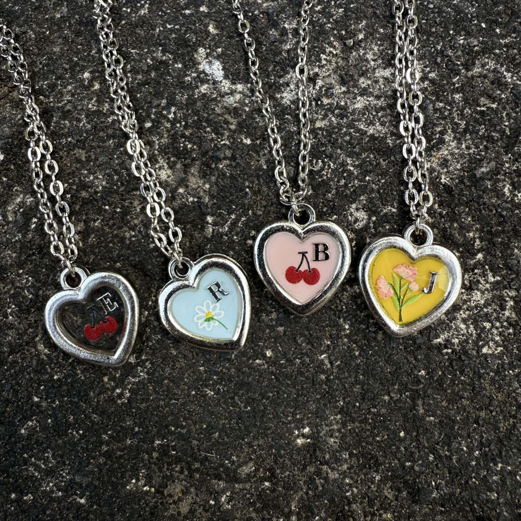 Heart Charm Necklace - Custom Necklace - Aesthetic Necklace