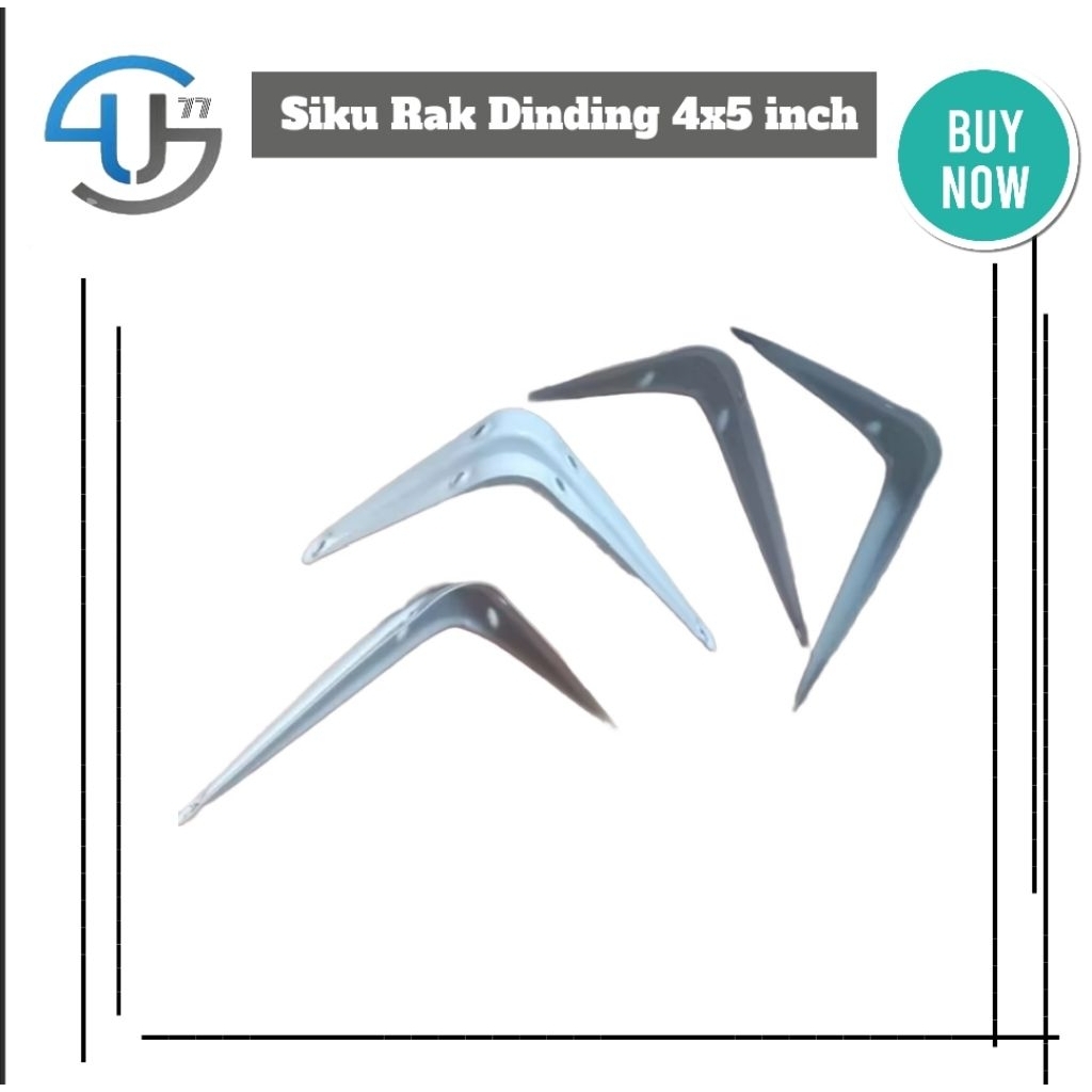 US435 Siku Rak Dinding 4x5 inch 10cm×12,5cm Siku Besi By Toko Haji Usman