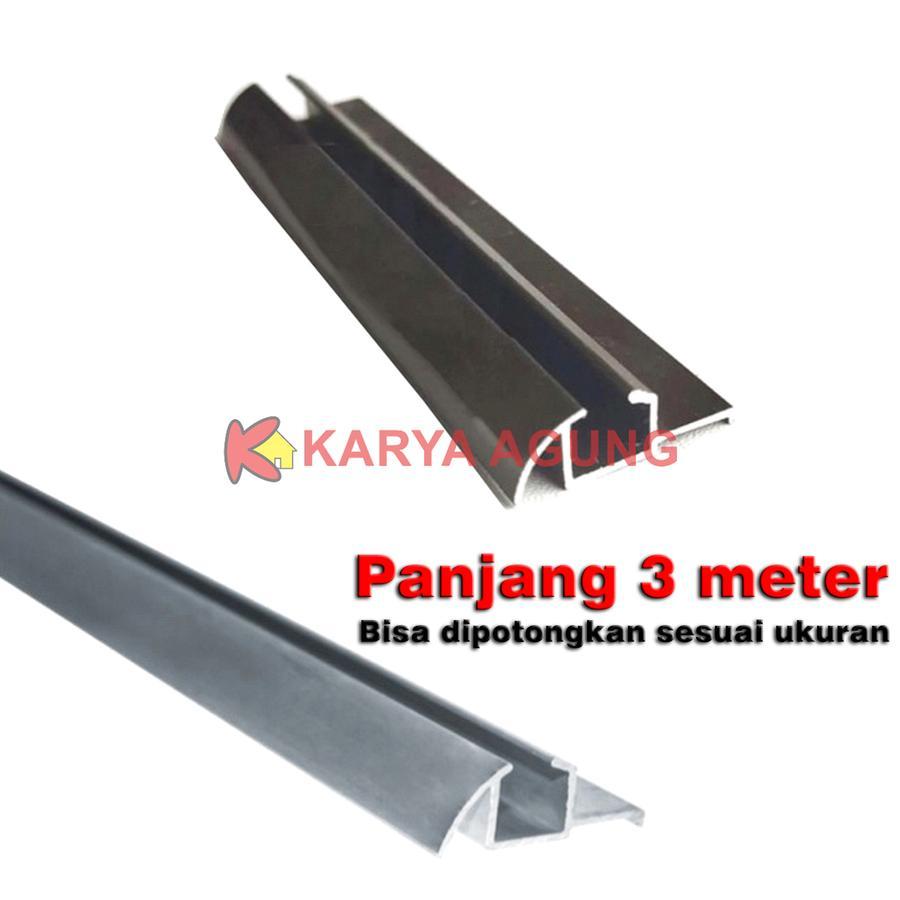 Rel Pintu Lemari Sliding Timbul 3 meter Tipe 380 [PER BATANG] / Rel Lemari Kayu Aluminium Geser 3m