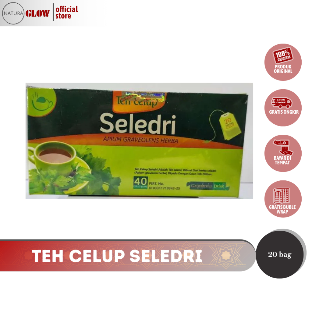 

TEH HERBAL SELEDRI – minuman daun seledri premium | untuk tensi tinggi | lancarkan aliran darah | herbal tradisional | isi 20 kantong