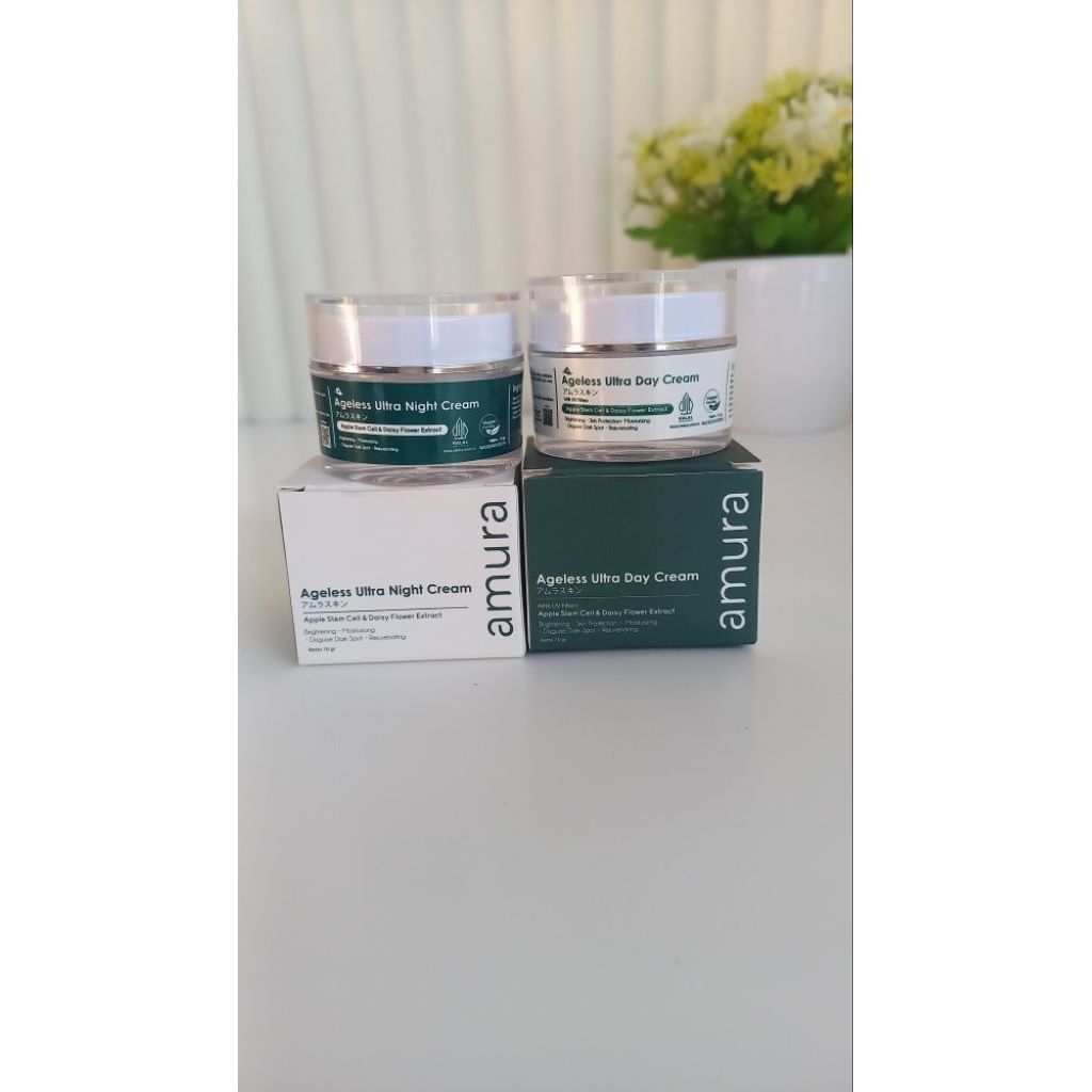 PRELOVED - AMURA AGELESS ULTRA DAY CREAM + NIGHT CREAM  10g ( no nego )