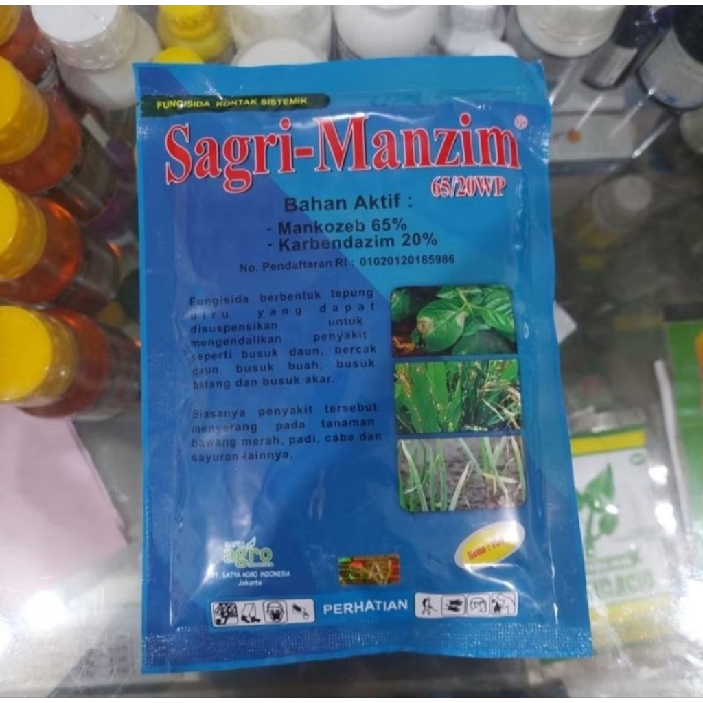 Fungisida SAGRI MANZIM 100GR. Mankozeb + karbendazim + zpt