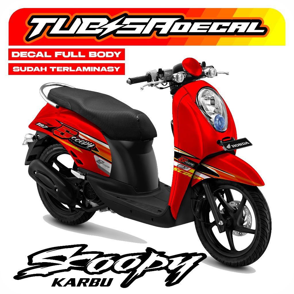 Decal Stiker Striping Full Body SCOOPY KARBU Premium / Sticker Scoopy Karbu Full Body