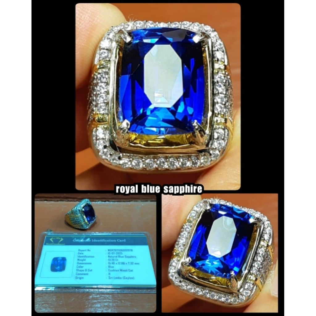 BLUE SAPPHIRE SRILANKA KRISTAL JUMBO + MEMO LAB ID CARD