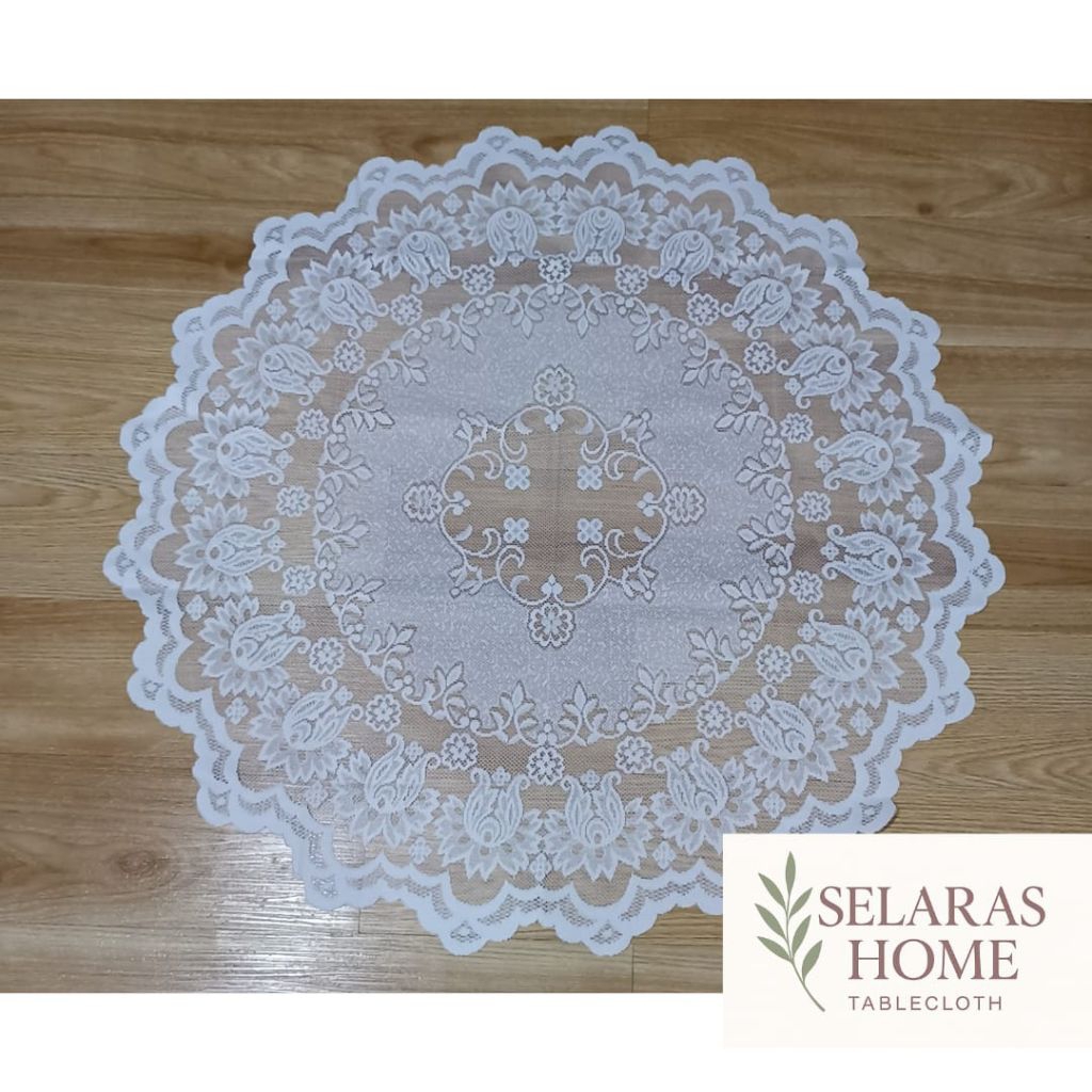 TAPLAK MEJA BULAT 120CM TAPLAK MEJA BUNDAR TAPLAK MEJA KAIN POLYESTER TAPLAK MEJA VINTAGE