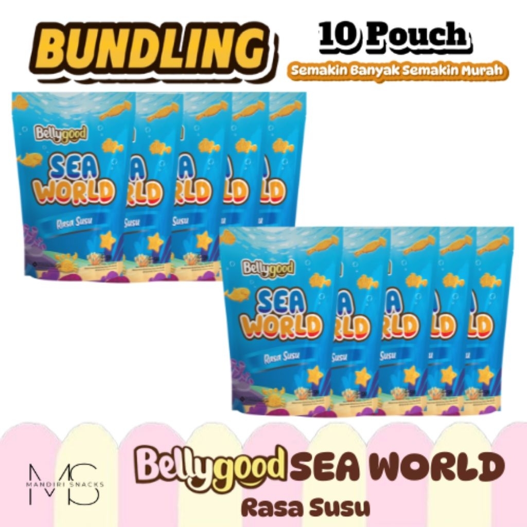 

[BUNDLING 10 POUCH] BELLYGOOD SEA WORLD Rasa Susu Kemasan Pouch