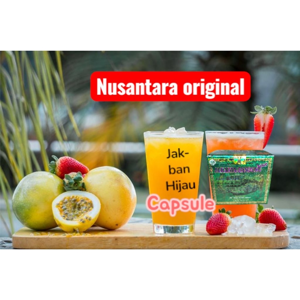 

minuman segar hijau dan sumber vitamin bentuk capsule