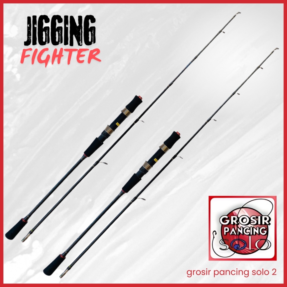 Paling Laku joran pancing jigging laut fiber solid kaku kuat 15 kg ajiro fighter 15 165 18 198 cm ga