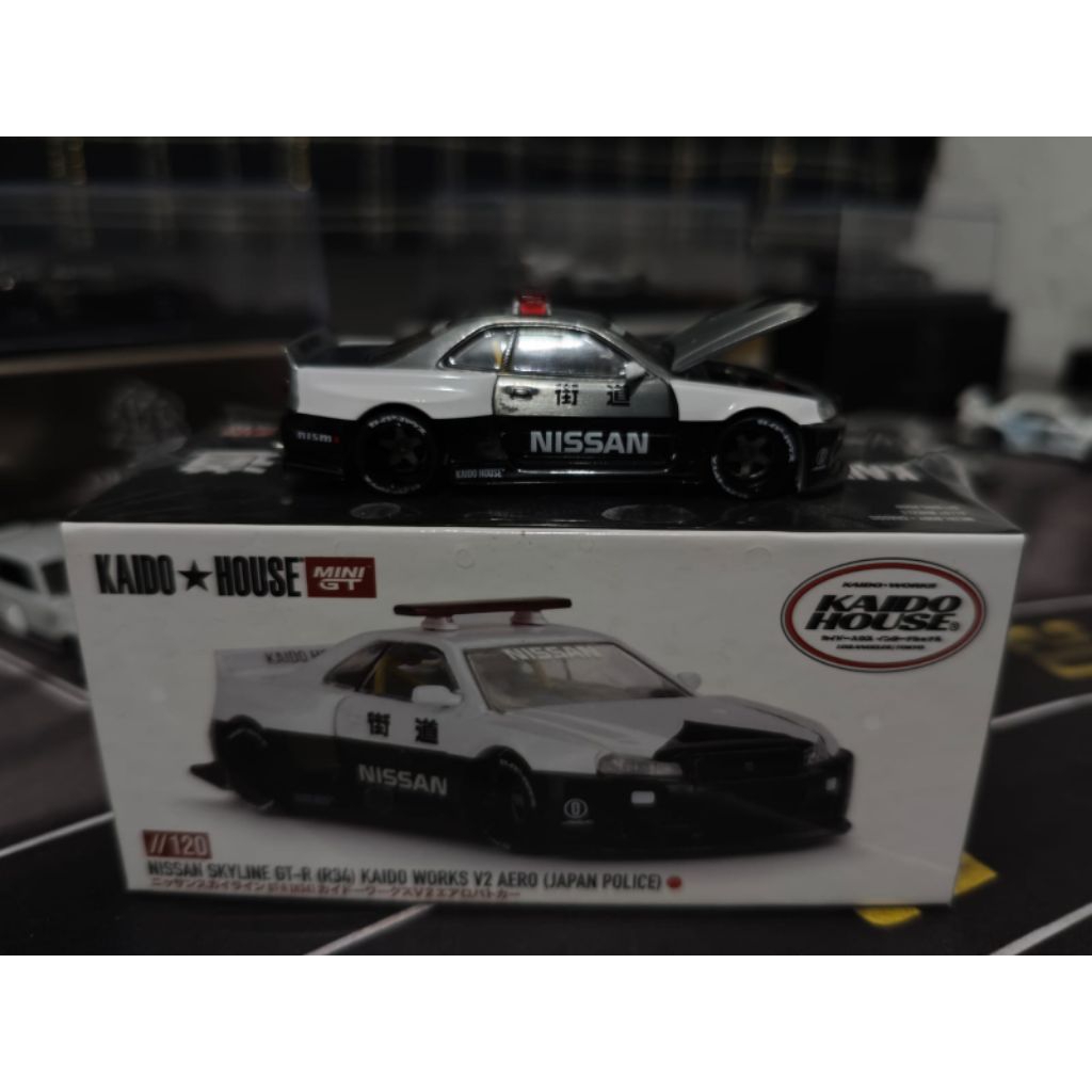 [CHASE CAR] MINI GT KAIDO HOUSE NISSAN SKYLINE GT-R R34 POLICE