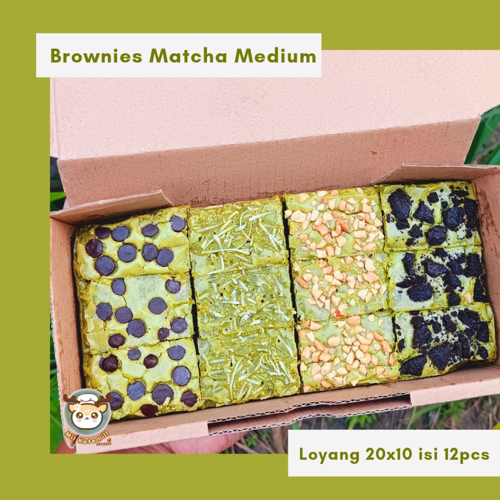 

Fudgy Brownies Sekat 20x10 isi 12 Potong , Fudgy Brownies Matcha Medium