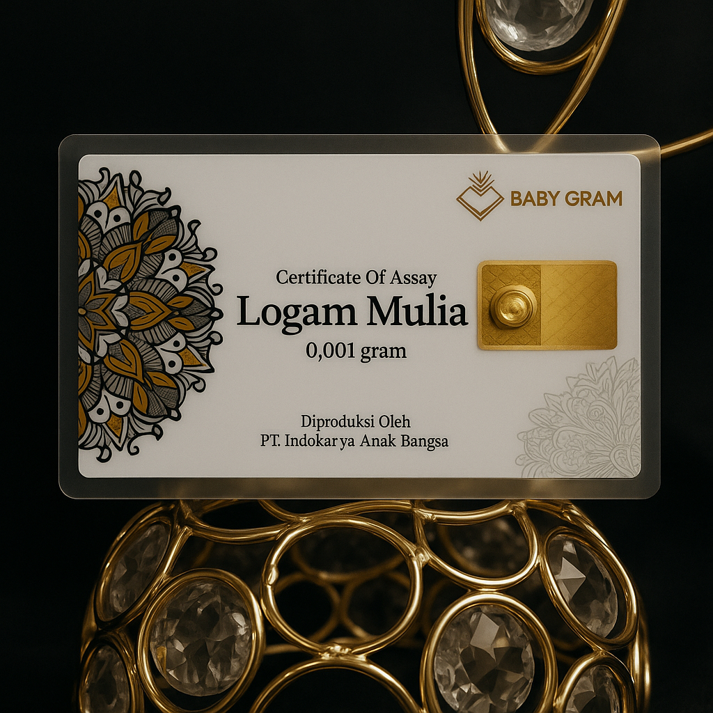 Baby Gram Gold Logam Mulia Emas 0,001gr Murni 24 karat Bersertifikat Sucofindo