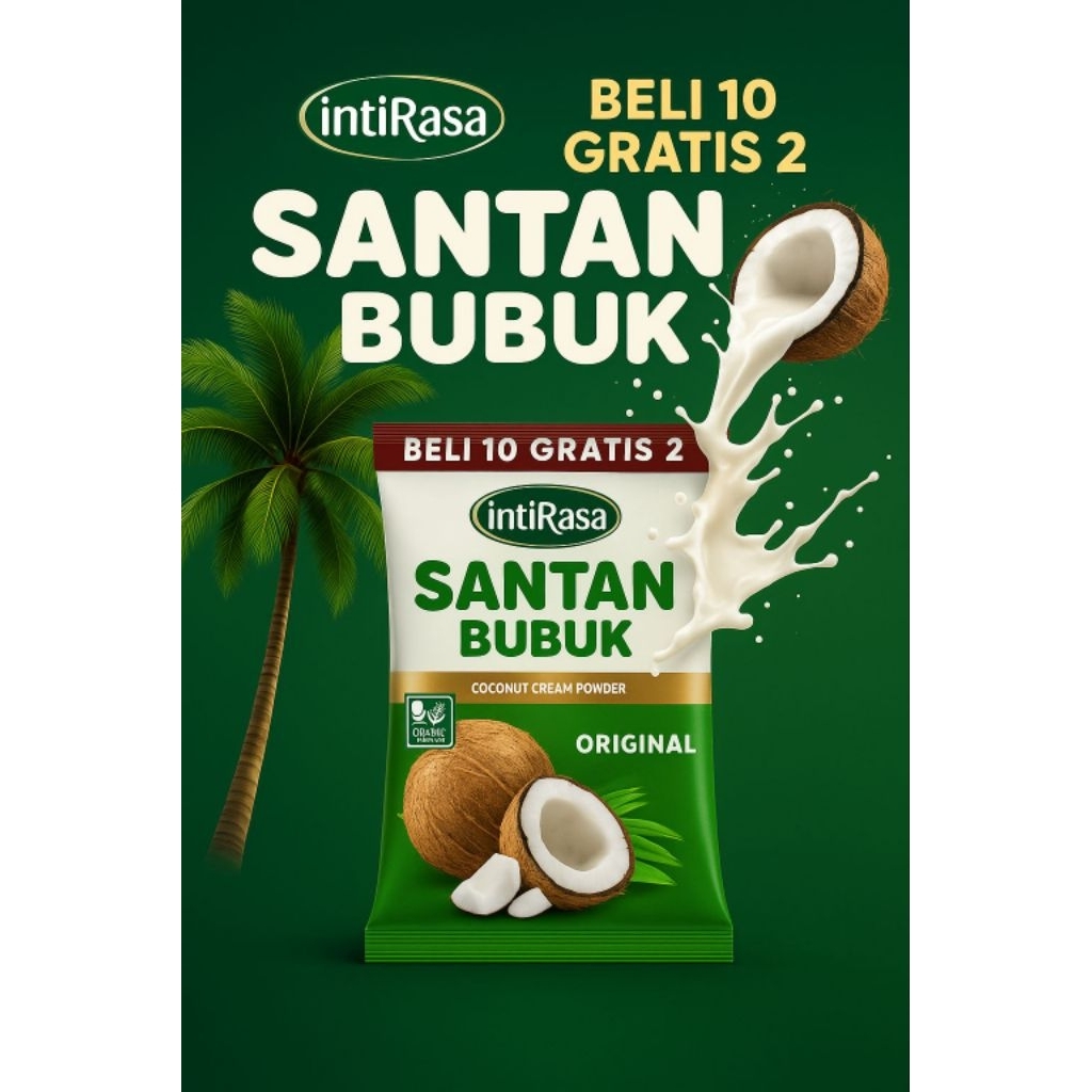 

Santan Bubuk Intirasa 1 renteng (10 sachet + 2 sachet) TERMURAH TERLARIS