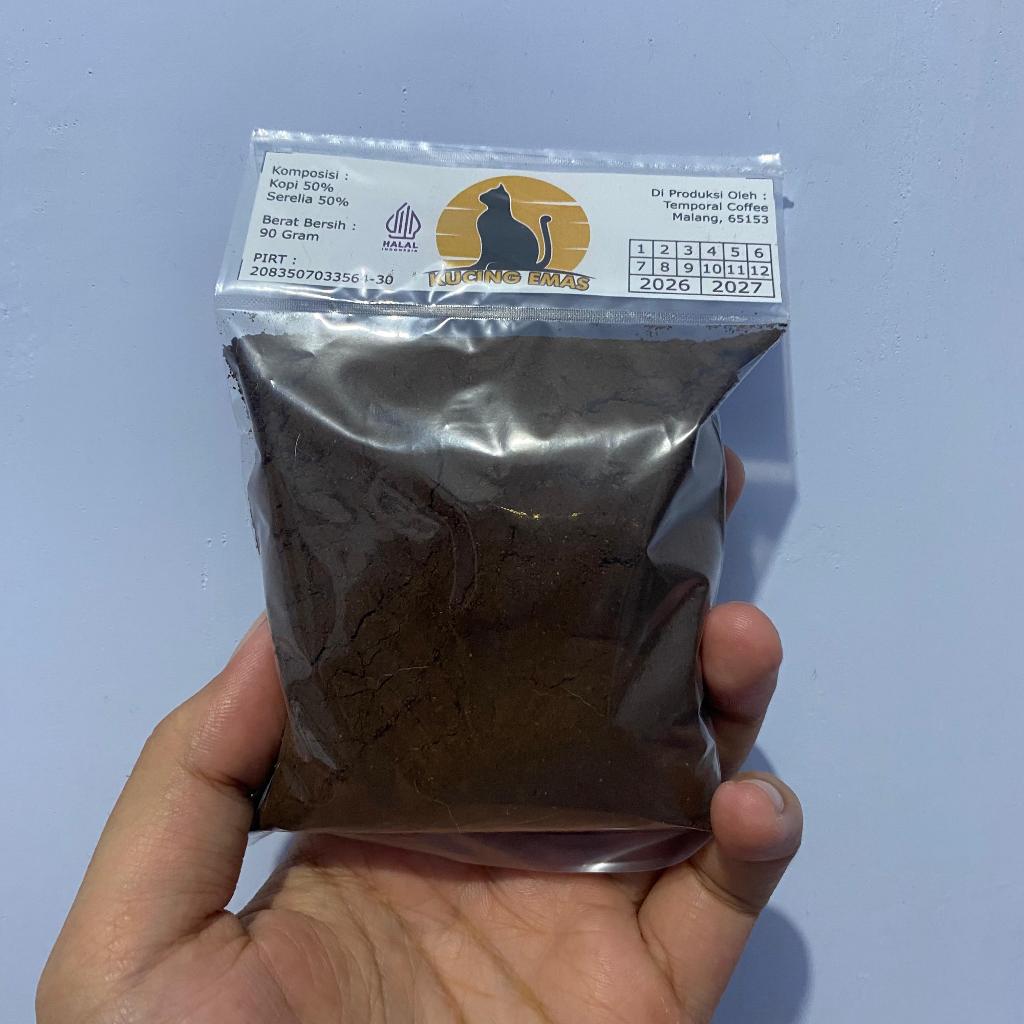 

Kopi Bubuk Robusta Dampit 90gr | Temporal Coffee | Kucing Emas