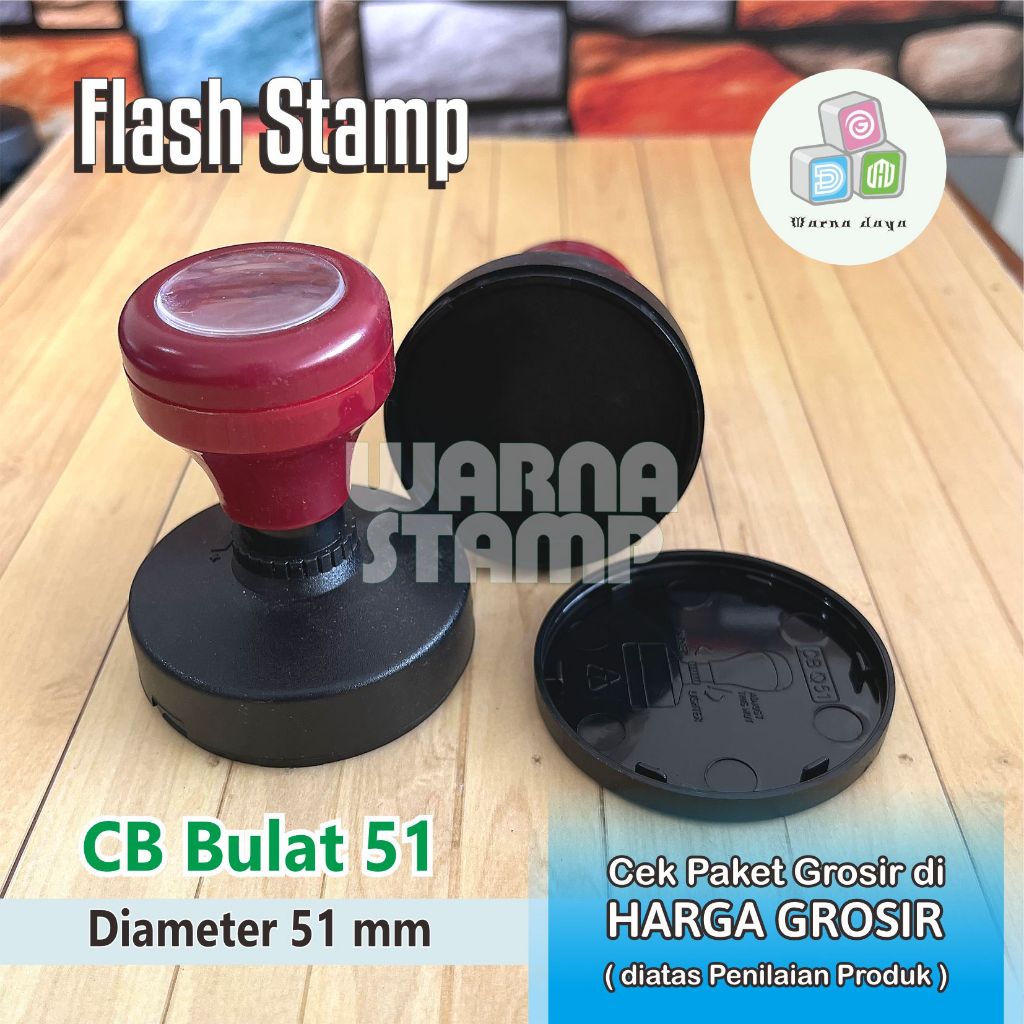

Gagang Stempel Flash Bulat D 51 mm Mulai Paket 5 - 100 Biji / STEMPEL FLASH HANYA GAGANG SAJA
