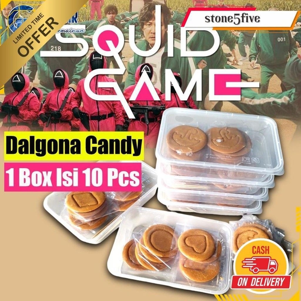 

10 pcs permen dalgona candy squid game / 1toples permen viral squidgame / permen dalgona kendi viral / lolipop / candy viral