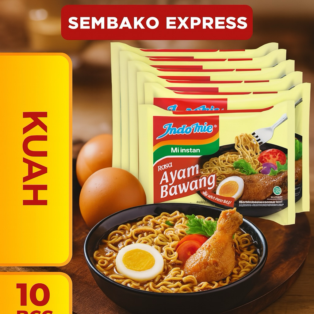 

Indomie Kuah Ayam Bawang - 10 Bungkus (Kuah Sedap & Gurih)