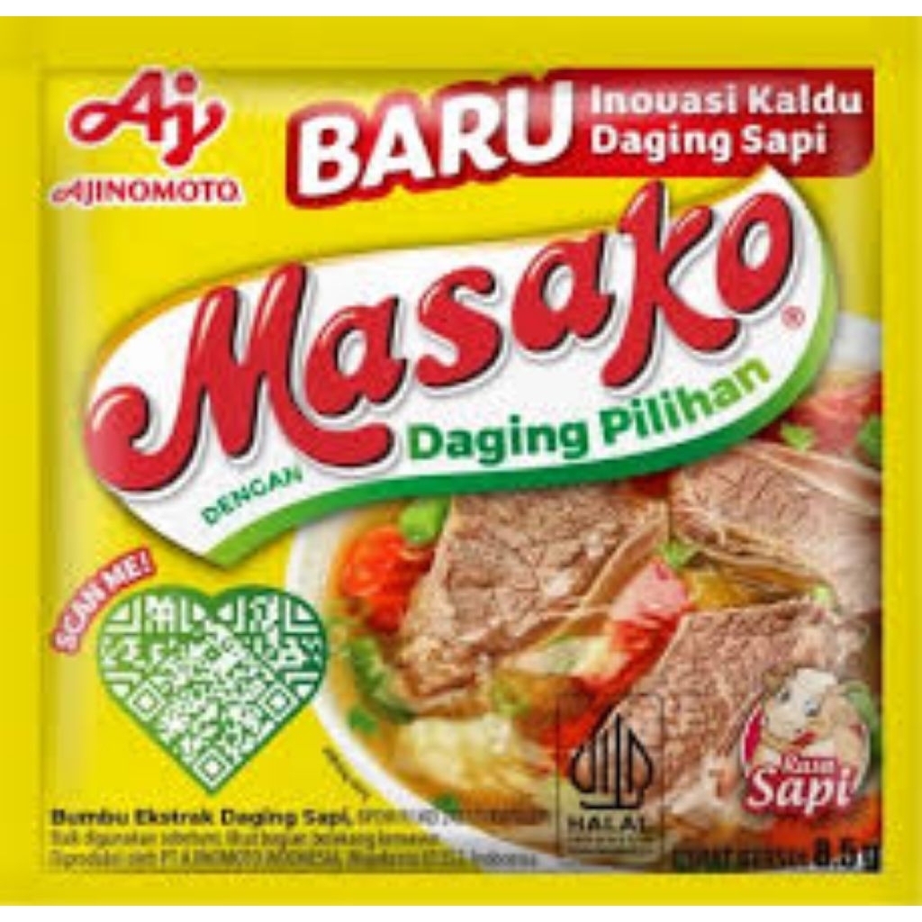 

Masako sapi 1 renceng isi 12 sachet