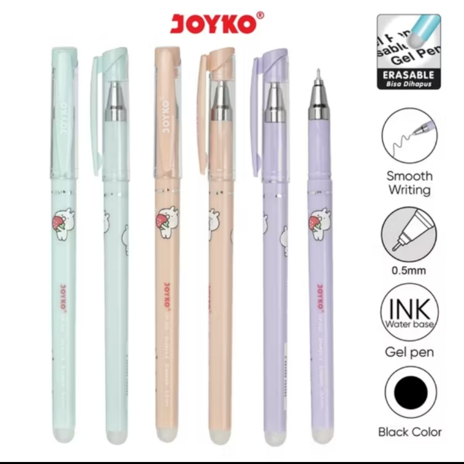 

Erasable Gel Pen 1 Pcs Pulpen Bisa Dihapus Joyko GP 333 Shokyo 6 Pena Gel 0.5 mm