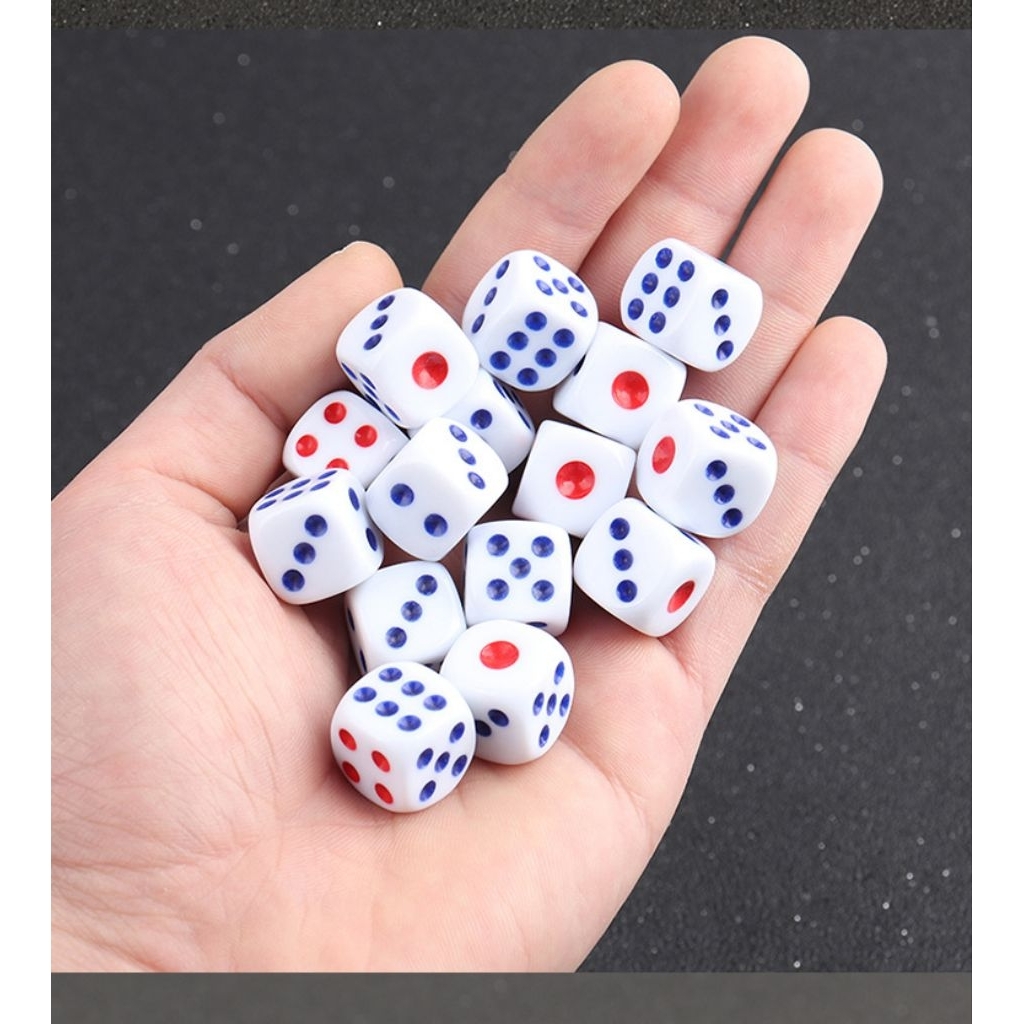 20 Pcs Dadu 10mm / Dadu Permainan / Dadu Sudut Bulat / Dadu Kocok Bagus