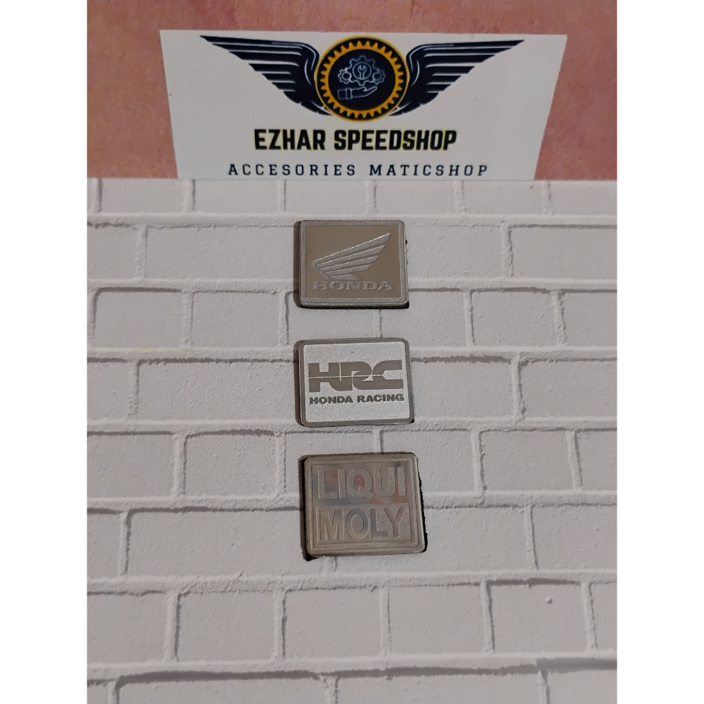 Emblem Speedometer HONDA STAINLESS HRC Logo Sayap Honda LIQUI MOLY Vario Scoopy Beat Quality Premium