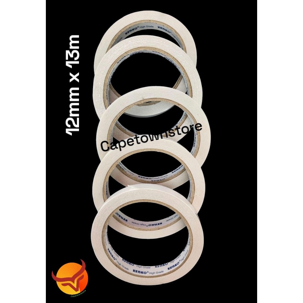 

Paket isi 10pcs double tape KENKO perekat dua sisi ukuran 12mm x 13 meter