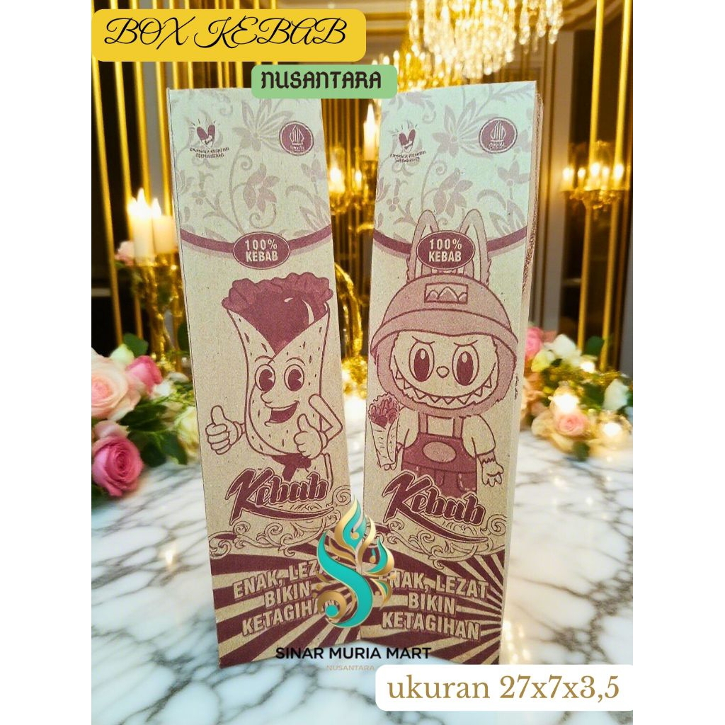 

(Paper Craft 100 pcs) Bungkus Kemasan Kebab eksklusif, Kotak Dus Kebab