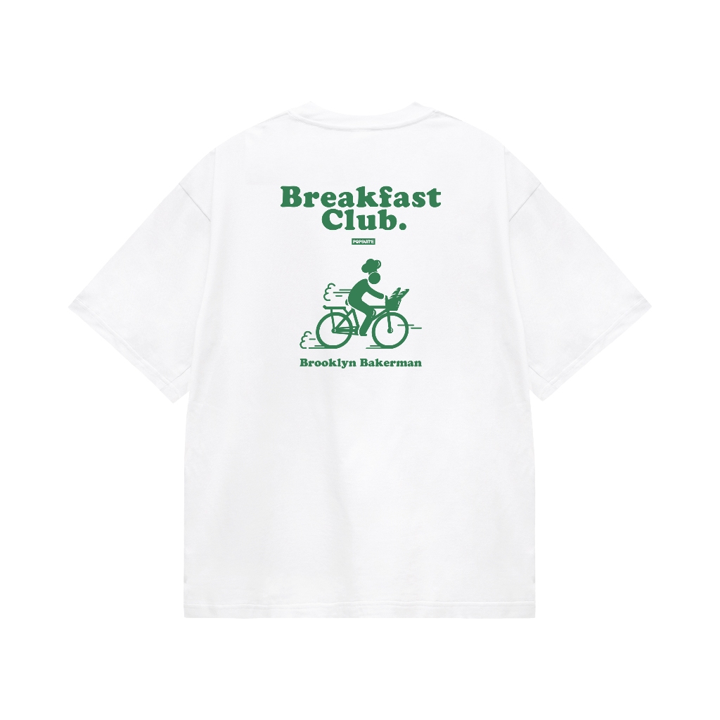 POPSUITE Kaos Grafis Heavyweight Boxy 16S Oversize Brooklyn Bakerman in White