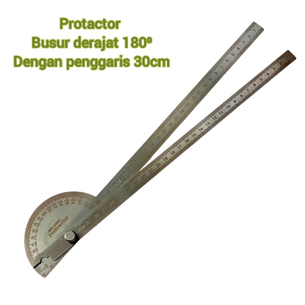 

KS00148 protactor busur derajat 180⁰ dengan penggaris 30cm alat ukur sudut