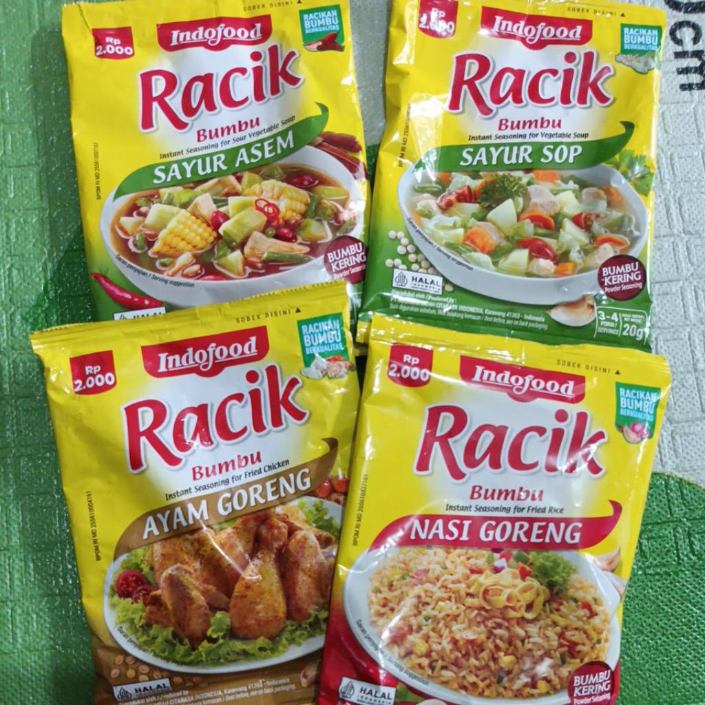 

BUMBU RACIK INDOFOOD SOP / SAYUR ASEM / AYAM GORENG / NASI GORENG
