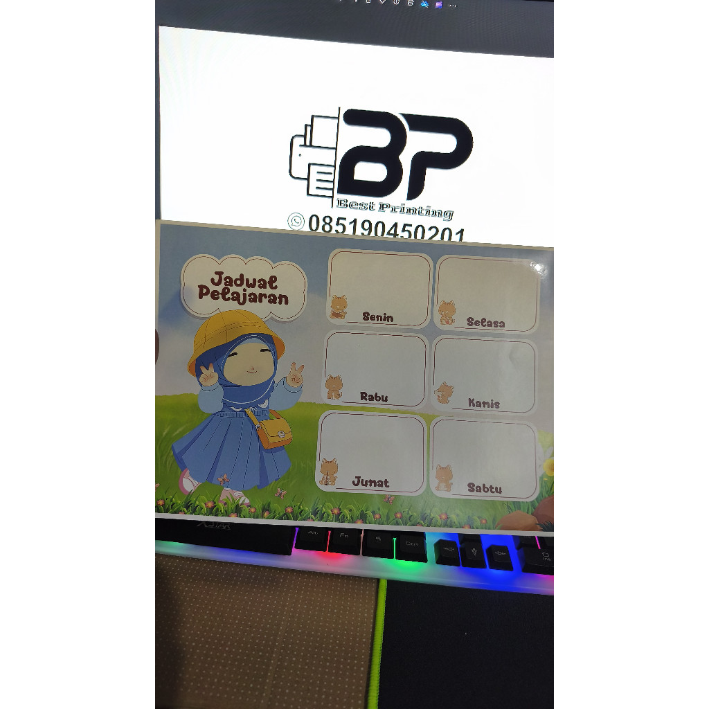

BP - Stiker Jadwal Pelajaran /Jadwal Pelajaran / Cetak Stiker / Stiker Jadwal / Label