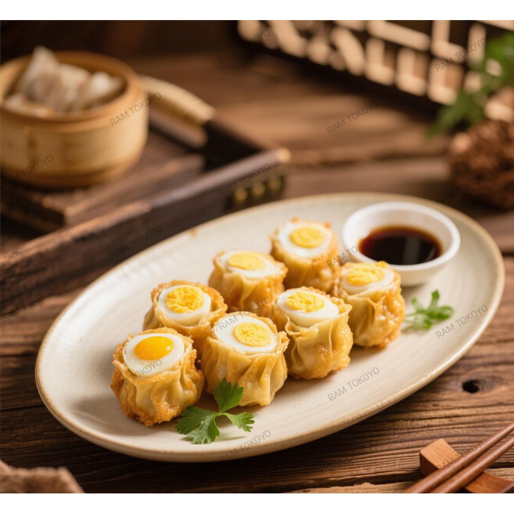 

Dimsum goreng daging+ telur ukuran besar frozen isi 10 + chili oil