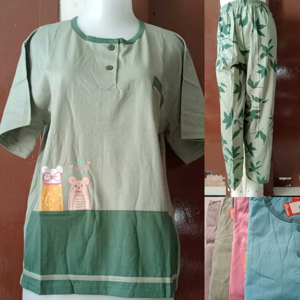 Babydoll CP AMRO Label MERAH-Baby Doll Lengan Pendek Celana Panjang-babydoll cp