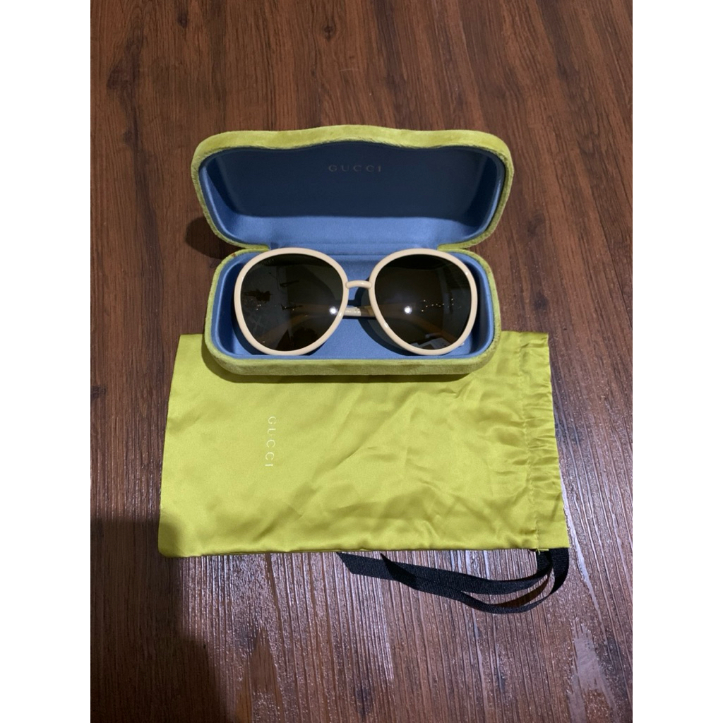 Kacamata Gucci sunglasses GG0889S beige authentic preloved