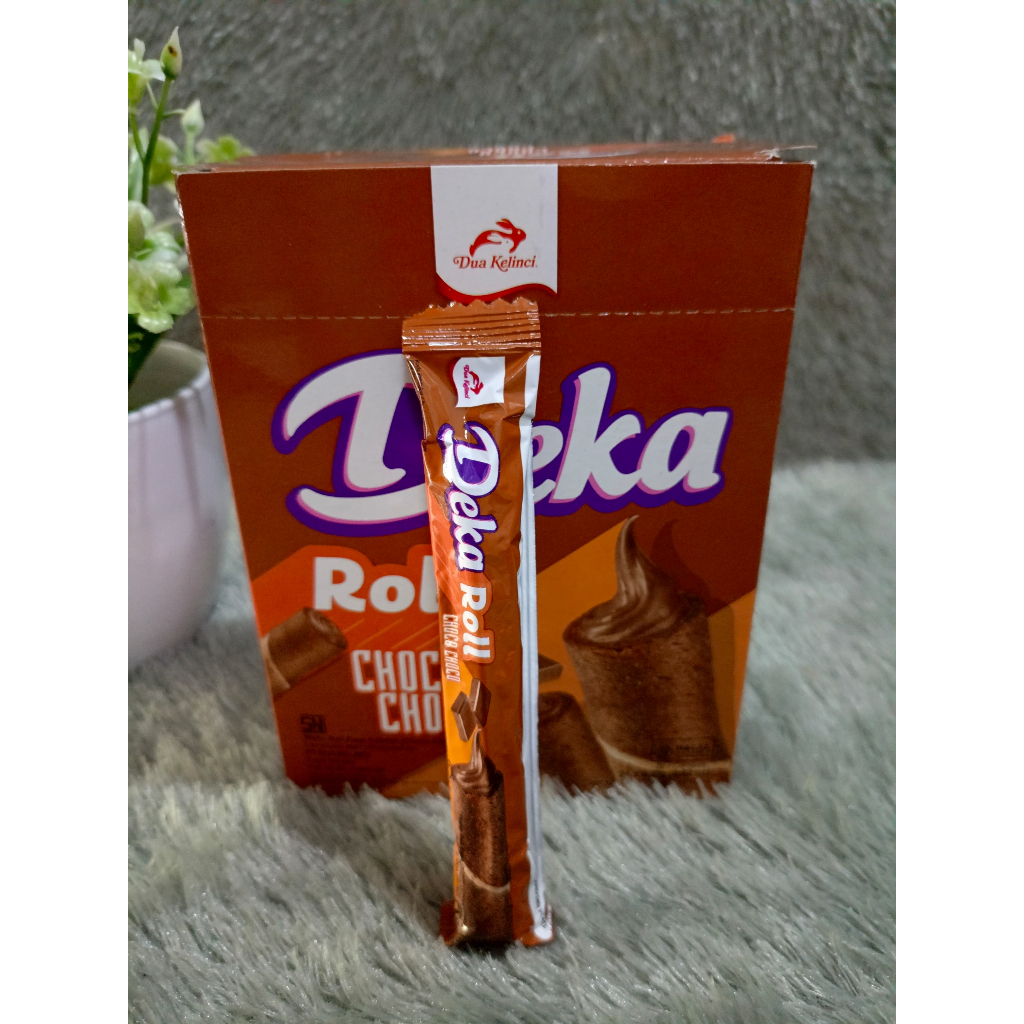 

Deka Choco Wafer Roll 1 Box Isi 24pcs / Wafer Stick Deka (DUA KELINCI)