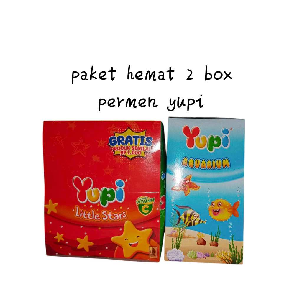 

Paket 2box permen yupi little stars dan yupi AQuarium