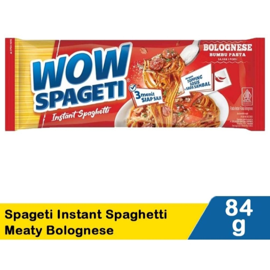 

Wow Spageti Instant Spaghetti Meaty Bolognese 84G