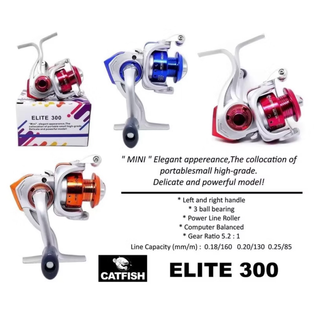 Reel Mini Catfish Elite 300 Asli Japan Quality