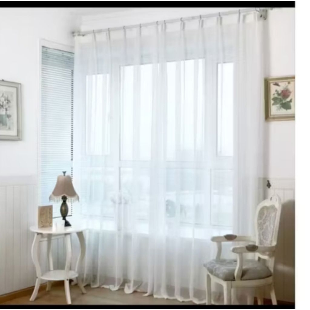 Gorden Vitrase Putih Gorden Jendela Gorden Vitras Siang Hari Transparan
