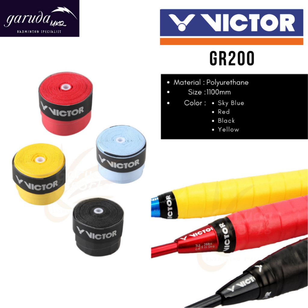 Grip Badminton Victor GR 200 / Overgrip Victor GR200 / Grip Karet Victor