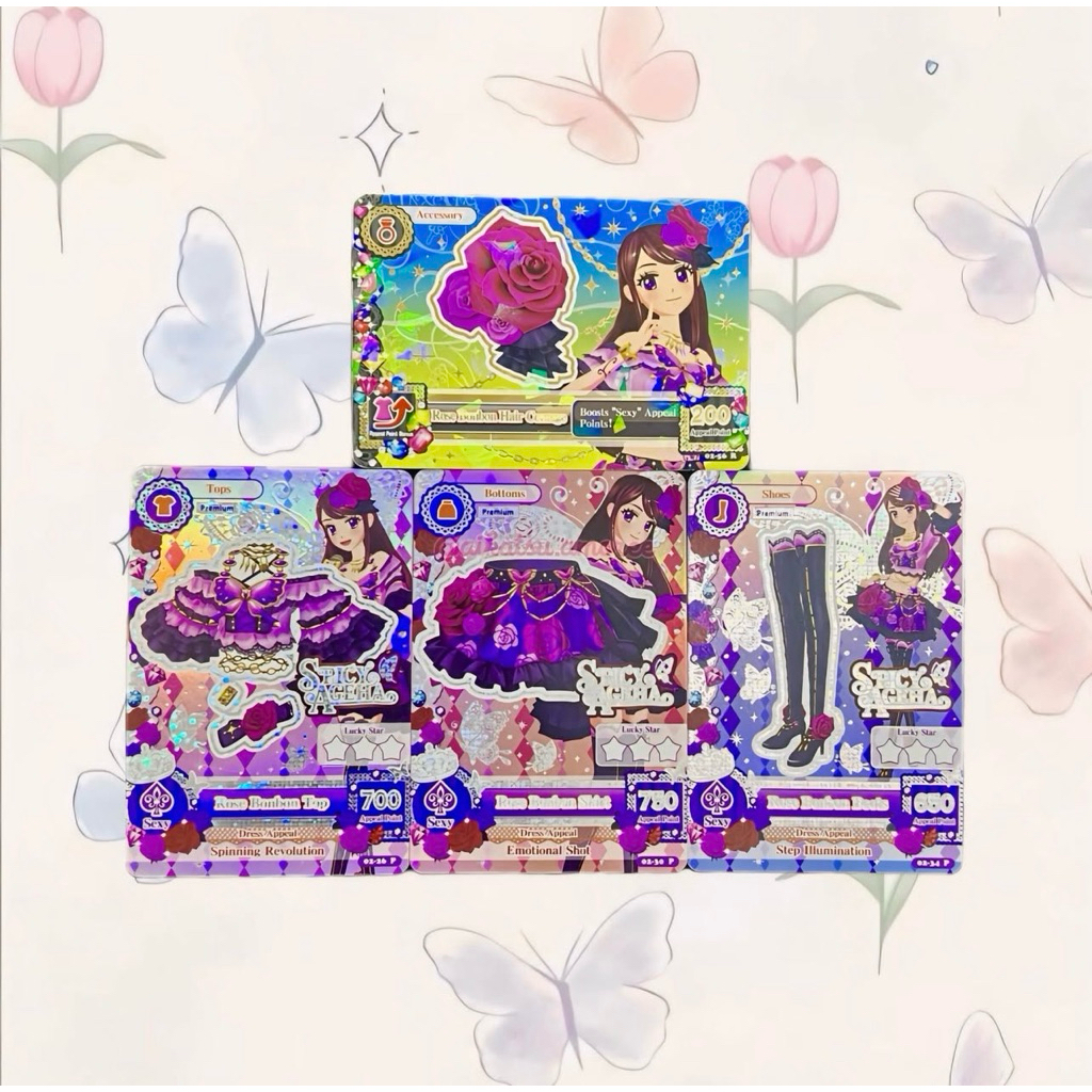 Aikatsu Premium Spicy Ageha Rose Bonbon Set Ran Shibuki