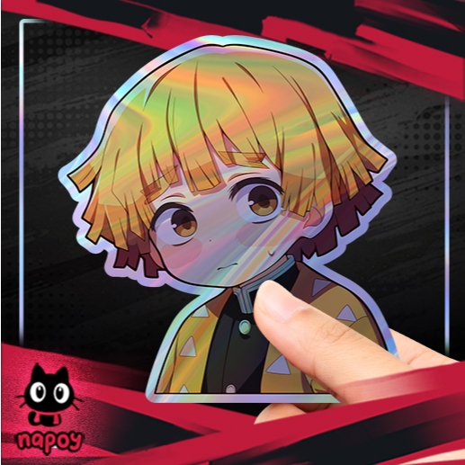 

Stiker Hologram Anime Demon Slayer Zenitsu Agatsuma Cemas