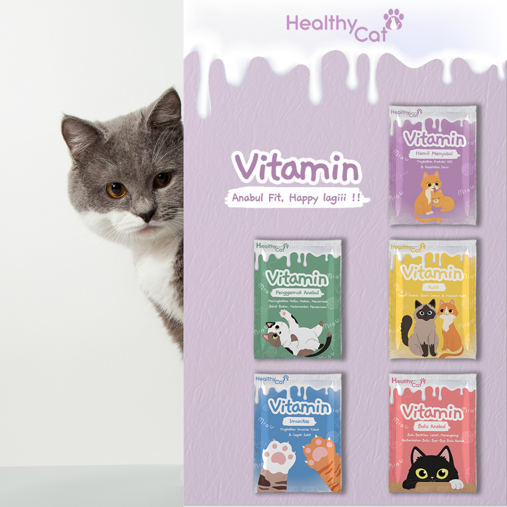 Vitamin Kucing vitamin penggemuk kucing vitamin kitten bulu kucing gemuk bulu lebat vitamin imunitas